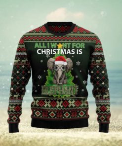 All I Want For Is Elephant Ugly Christmas Sweater Gift Men Women