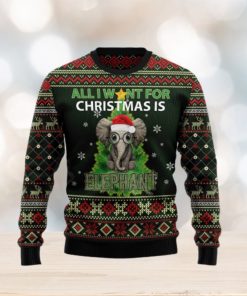 All I Want For Is Elephant Ugly Christmas Sweater Gift Men Women