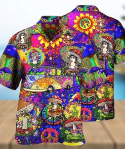 Aloha Hippie Mushroom Peace Funny Hawaiian Shirt Summer Gift For Friend