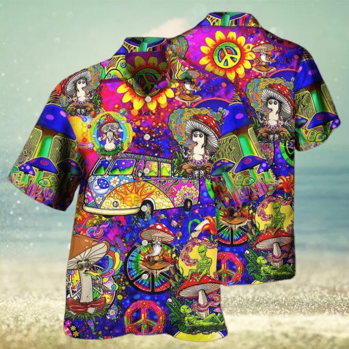 Aloha Hippie Mushroom Peace Funny Hawaiian Shirt Summer Gift For Friend