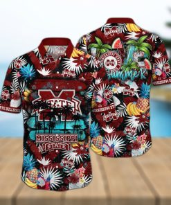 Aloha Summer NCAA Mississippi State Bulldogs Hawaiian Shirt Tropical Fruit Pattern