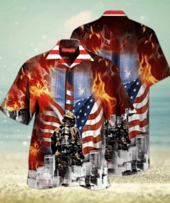 Always Remember Firefighter All Over Printed Hawaiian Shirt