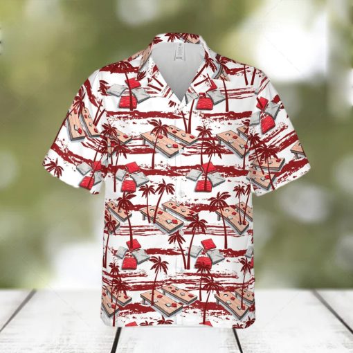 Amazing Cornhole Red Palm Tree Unisex Hawaiian Shirts