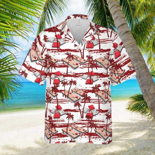 Amazing Cornhole Red Palm Tree Unisex Hawaiian Shirts