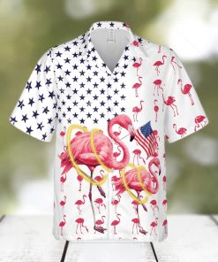 American Flag Flamingo Independence Day Unisex Hawaiian Shirts