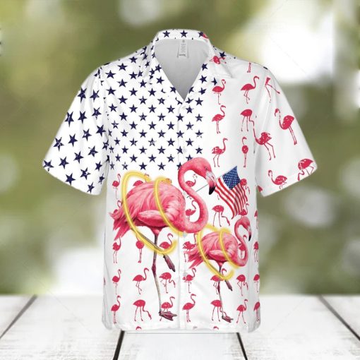 American Flag Flamingo Independence Day Unisex Hawaiian Shirts