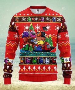 Among Us Ugly Christmas Sweater Red Amazing Gift Men And Women Christmas Gift