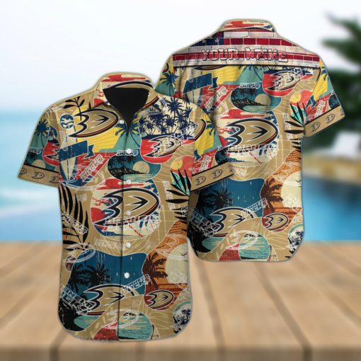 Anaheim Ducks Custom Name Vintage Hawaiian Shirt For Fans