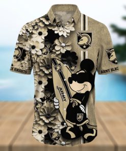 Army Black Knights Surfboard Parttern Mickey Mouse Flower Hawaiian Shirt