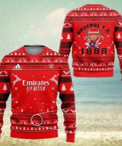 Arsenal FC Red Est 1886 Ugly Christmas Sweater Design Sweatshirt For Fans Gift