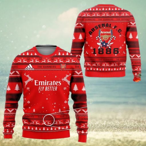 Arsenal FC Red Est 1886 Ugly Christmas Sweater Design Sweatshirt For Fans Gift