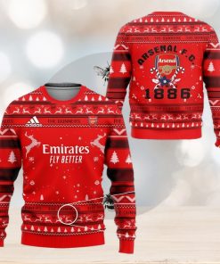 Arsenal FC Red Est 1886 Ugly Christmas Sweater Design Sweatshirt For Fans Gift