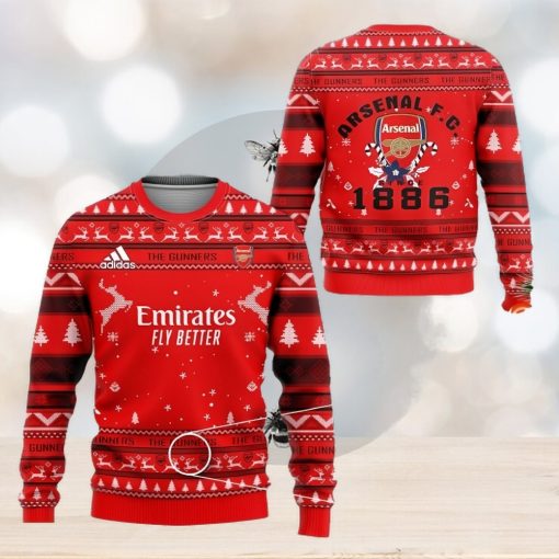 Arsenal FC Red Est 1886 Ugly Christmas Sweater Design Sweatshirt For Fans Gift