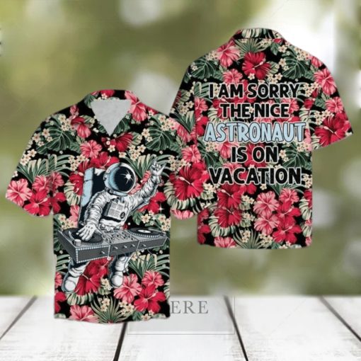 Astronaut On Vacation Hawaiian Shirt Summer Button Up