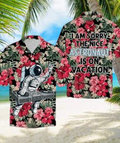 Astronaut On Vacation Hawaiian Shirt Summer Button Up