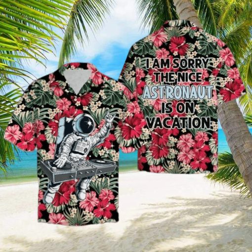 Astronaut On Vacation Hawaiian Shirt Summer Button Up