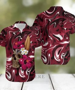 Atlanta Falcons Skull And Flower Hawaiian Shirt Gift For Halloween