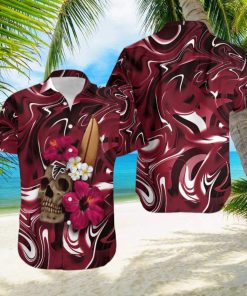 Atlanta Falcons Skull And Flower Hawaiian Shirt Gift For Halloween