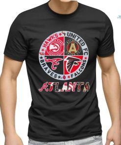 Atlanta Skyline Sports Team Logo Hawks United Fc Falcons And Braves Shirt