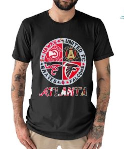 Atlanta Skyline Sports Team Logo Hawks United Fc Falcons And Braves Shirt