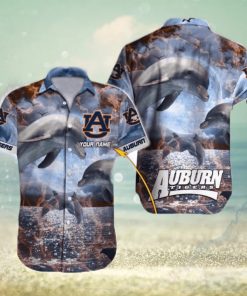 Auburn Tigers NCAA Hawaiian Shirt Dolphin Funny AOP Gift For Fans Custom Name