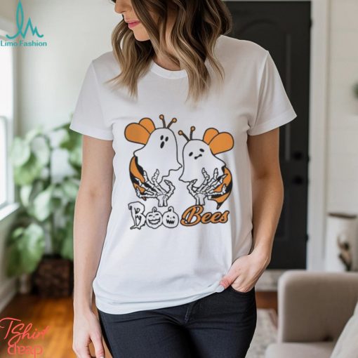 Awesome Ghost Boo Bees And Skeleton Halloween Shirt, Cute Bee Ghost Costume Poster Shirt, Halloween Decor Trends 2023 Merch