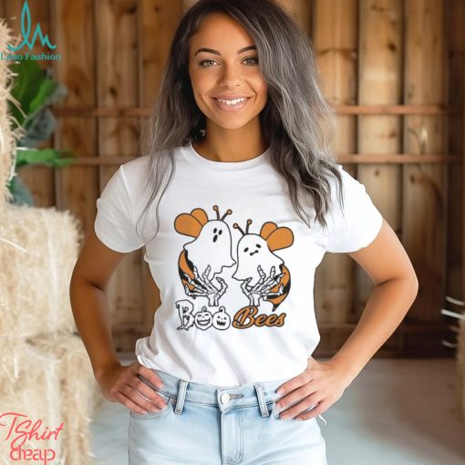 Awesome Ghost Boo Bees And Skeleton Halloween Shirt, Cute Bee Ghost Costume Poster Shirt, Halloween Decor Trends 2023 Merch