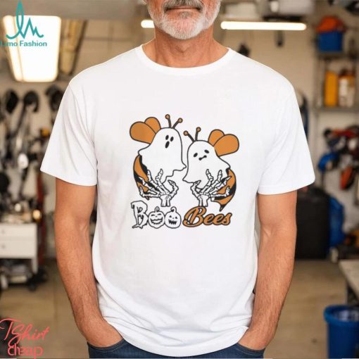 Awesome Ghost Boo Bees And Skeleton Halloween Shirt, Cute Bee Ghost Costume Poster Shirt, Halloween Decor Trends 2023 Merch