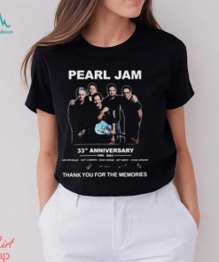 Awesome pearl jam 33th anniversary 1990 2023 thank you for the memories signatures shirt