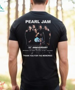 Awesome pearl jam 33th anniversary 1990 2023 thank you for the memories signatures shirt