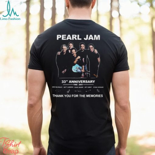 Awesome pearl jam 33th anniversary 1990 2023 thank you for the memories signatures shirt