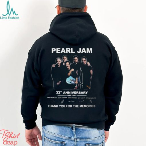 Awesome pearl jam 33th anniversary 1990 2023 thank you for the memories signatures shirt