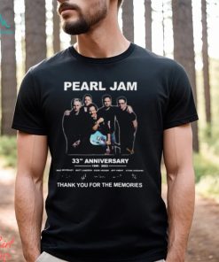 Awesome pearl jam 33th anniversary 1990 2023 thank you for the memories signatures shirt