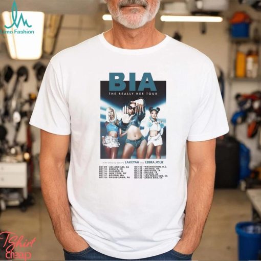 BIA The Really Her Tour Dates 2023 Merch, BIA The Really Her Tour With Lakeyah And Lebra Jolie Shirt, BIA 2023 fall North American Tour Tee, BIA Las Vegas Shirt
