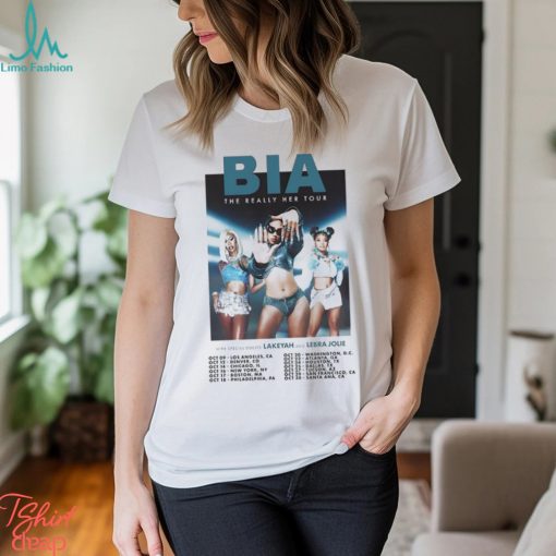 BIA The Really Her Tour Dates 2023 Merch, BIA The Really Her Tour With Lakeyah And Lebra Jolie Shirt, BIA 2023 fall North American Tour Tee, BIA Las Vegas Shirt