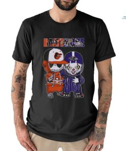 Baby Jack Skellington And Pennywise Baltimore Orioles And Ravens Halloween Shirt