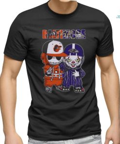 Baby Jack Skellington And Pennywise Baltimore Orioles And Ravens Halloween Shirt