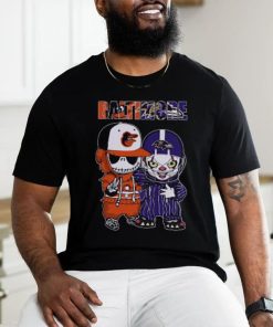 Baby Jack Skellington And Pennywise Baltimore Orioles And Ravens Halloween Shirt