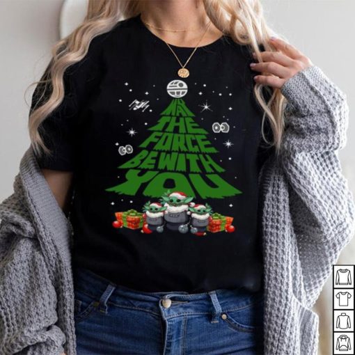 Baby Yoda May The Force Be With With You Christmas Tree t shirt