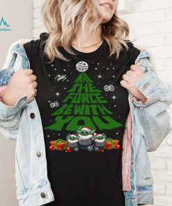 Baby Yoda May The Force Be With With You Christmas Tree t shirt