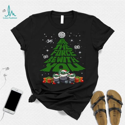 Baby Yoda May The Force Be With With You Christmas Tree t shirt