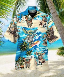 Baby Yoda Star Wars Surfing Hawaiian Shirt For Men