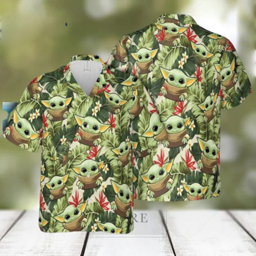 Baby Yoda Unisex Hawaiian 3D Shirt For Men And Women Gift Short Sleeve Beach Shirt