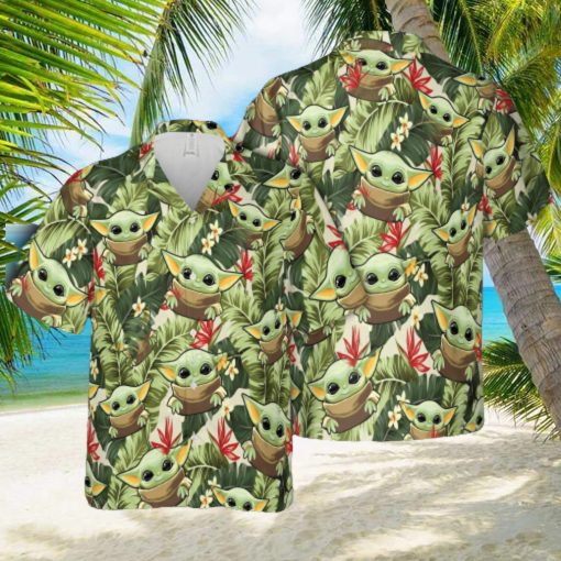 Baby Yoda Unisex Hawaiian 3D Shirt For Men And Women Gift Short Sleeve Beach Shirt