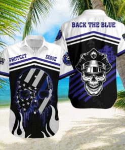 Back The Blue The Police Skull Hawaiian Shirt For Men And Women