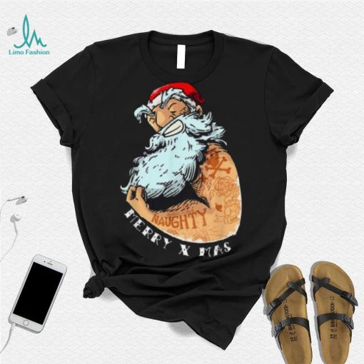 Bad Santa Claus Christmas Naughty Merry Xmas Funny Shirt
