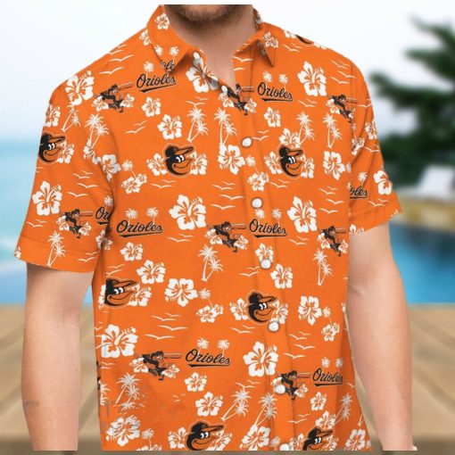 Baltimore Orioles Orange Hawaiian Shirt