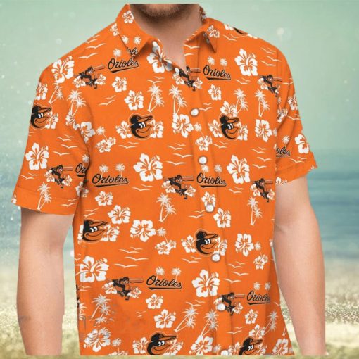 Baltimore Orioles Orange Hawaiian Shirt