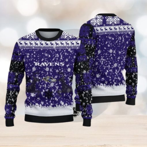 Baltimore Ravens Christmas Reindeer Ugly Christmas Sweater Jumper AOP Gift For Fans