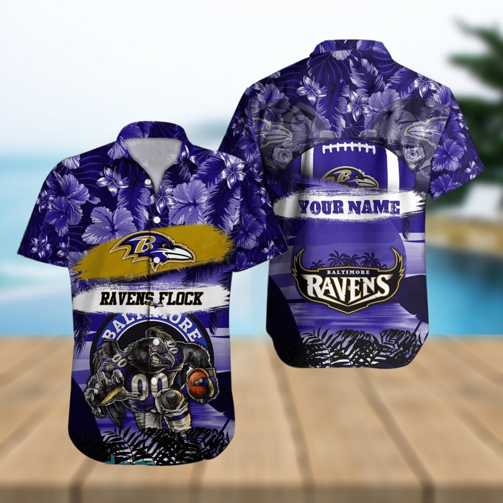 Baltimore Ravens NFL Hawaiian shirt Custom Name Summer Gift - Limotees